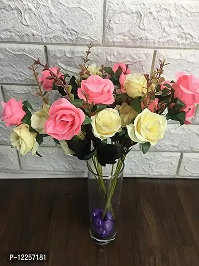 Trendy Fabric Artificial Rose Flower Bunch-thumb2