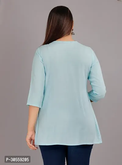 Beautiful Lite Blue Embroidery  Top-thumb3