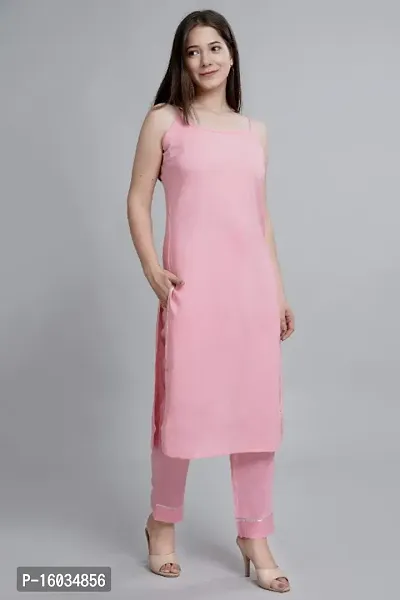 Trendy Sleeveless Kurta With Palazzo Set-thumb0