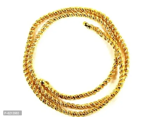 Traditional One Gram Gold Plated Copper Thali Chain Rope Designer Mangalsutra Mangalya Chain (26Inch-Rope)