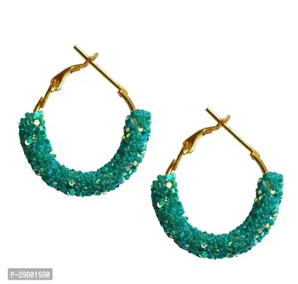 Green Copper Beads Hoop Earrings Earrings For Women-thumb0