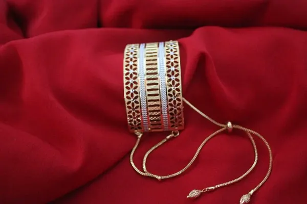 Trendy Brass Elasticated Bracelet For Women