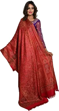 Rishabh Polyester Wool Blend Woven Women Shawl Red-thumb1