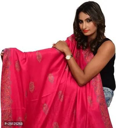 Rishabh Polyester Wool Blend Woven Women Shawl Pink-thumb2