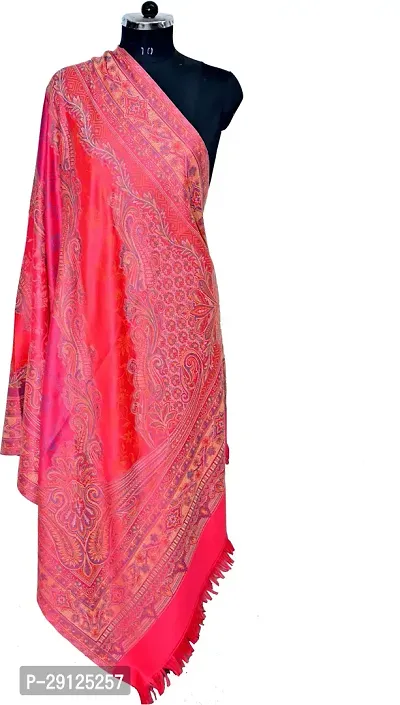 Rishabh Polyester Wool Blend Paisley Women Shawl Pink-thumb0