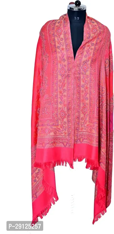 Rishabh Polyester Wool Blend Paisley Women Shawl Pink-thumb2