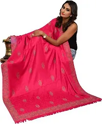 Rishabh Polyester Wool Blend Woven Women Shawl Pink-thumb2