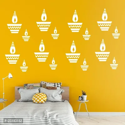 Decornowrdm Diya Bati Diy Reusable Wall Stencil For Home Decoration