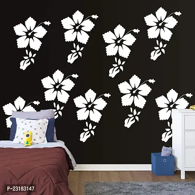 Decornow Hibiscus Fineart Reusable Diy Wall Stencil Painting, Suitable For Home Decoration, Wall Decoration-thumb3
