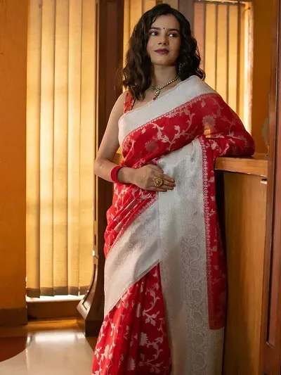 Trending Art Silk Saree with Blouse piece 