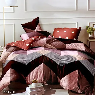 Cotton Stylish Design 90*90 Double Bedsheet with 2 Pillowcovers