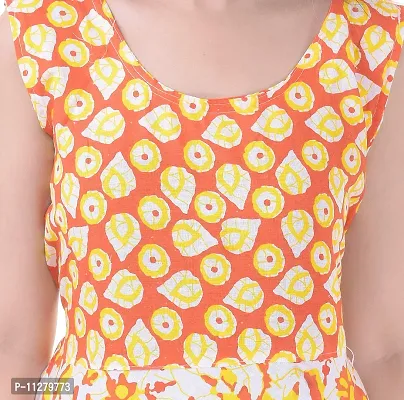 Monique Brand Women's/Girls Cotton Rajasthani Jaipuri Printed Maternity Summer Long Gown Middi Maxi Dress (MD-ROSE-LY15_Free Size_Upto 44XL_)-thumb5