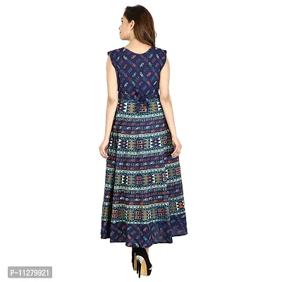 Monique Women's Anarkali Ankle Length Maternity Gown (MQ-MD-SMLELE-NB15_Navy Blue_Free Size)-thumb2