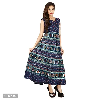 Monique Women's Anarkali Ankle Length Maternity Gown (MQ-MD-SMLELE-NB15_Navy Blue_Free Size)-thumb0