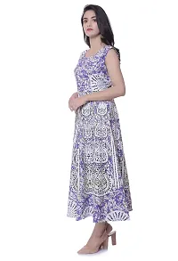 Monique Brand Women's/Girls Cotton Rajasthani Jaipuri Printed Maternity Summer Long Gown Middi Maxi Dress (MD-BATIKBUTA-RB15_Free Size_UPTO44XL_) Royal Blue-thumb1
