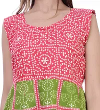 Monique Brand Women's/Girls Cotton Rajasthani Jaipuri Printed Maternity Summer Long Gown Middi Maxi Dress (MD-CHUNARIHATHI-RD15_Free Size_XL_) Red-thumb4
