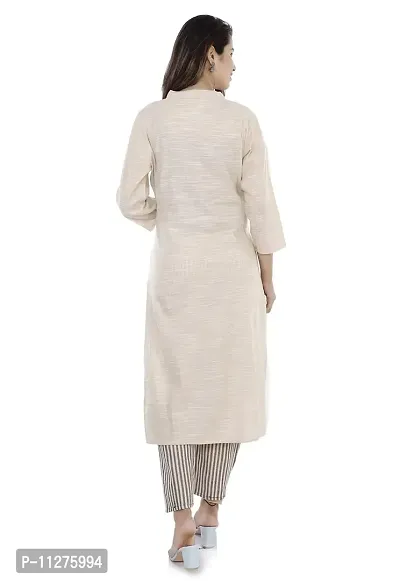 Monique Brand Jaipuri Printed Cotton Kurti and Pant Set (PLZST-GREY03M_) Grey-thumb4