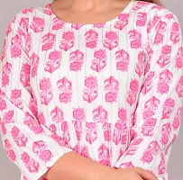 Monique Brand Women's/Girls Rayon Rajasthani Jaipuri Printed Maternity Summer Long Gown Kurta Maxi Dress (MD-WHITEROSE_Free Size_UPTO42XL_)-thumb4