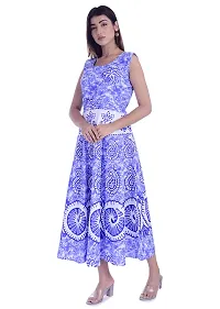 Monique Brand Women's/Girls Cotton Rajasthani Jaipuri Printed Maternity Summer Long Gown Middi Maxi Dress (MD-CHAKARI-RB15_Free Size_UPTO44XL_) Royal Blue-thumb2