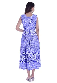 Monique Brand Women's/Girls Cotton Rajasthani Jaipuri Printed Maternity Summer Long Gown Middi Maxi Dress (MD-CHAKARI-RB15_Free Size_UPTO44XL_) Royal Blue-thumb3