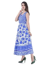 Monique Women's Designer Ethnic Jaipuri Mandala Print Maternity Long Gown Middi Dress (Free Size_Upto 44XL) ROSE-BLUE13 Red-thumb1