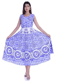 Monique Brand Women's/Girls Cotton Rajasthani Jaipuri Printed Maternity Summer Long Gown Middi Maxi Dress (MD-CHAKARI-RB15_Free Size_UPTO44XL_) Royal Blue-thumb1