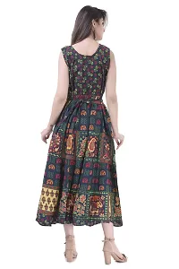 Monique Brand Women's/Girls Cotton Rajasthani Jaipuri Printed Maternity Summer Long Gown Middi Maxi Dress (MD-BIGELE-MH15_Free Size_UPTO44XL_) Green-thumb3