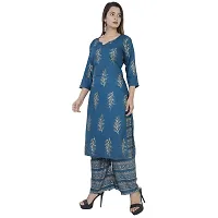 Monique Brand Jaipuri Printed Cotton Kurti and Pant Set (PLZST-FULGHARI-RG03L_Large_Rama Green_)-thumb1