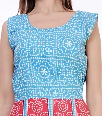 Monique Brand Women's/Girls Cotton Rajasthani Jaipuri Printed Maternity Summer Long Gown Middi Maxi Dress (MD-CHUNARI-HATHI-FJ15_Free Size_)-thumb4