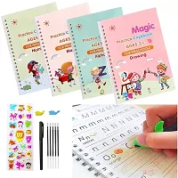 Magic Practice Copybook (4 BOOK + 10 REFILL+ 1 Pen +1 Grip) Number Tracing Book for Preschoolers with Pen, Magic Calligraphy Copybook Set Practical Writing Tool Simple Hand Lettering-thumb2