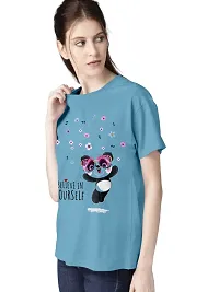 FIONAA TRENDZ Soft Fabric Cotton Printed Oversized Loose Fit T-Shirt for Women's-thumb1