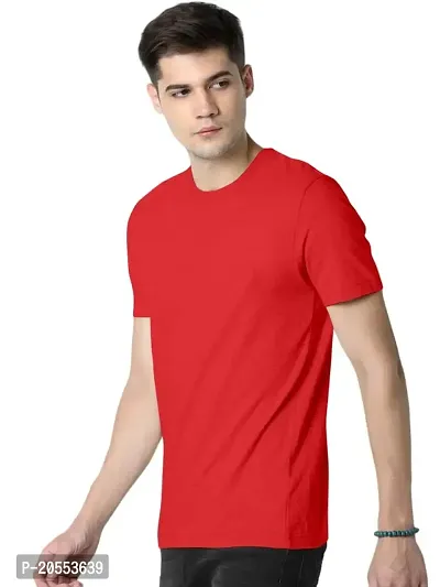 FIONAA TRENDZ Soft Comfortable Round Neck Regular Fit Half Sleeve Plain T-Shirt for Men