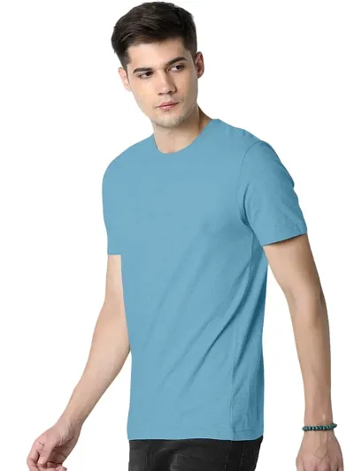 FIONAA TRENDZ Soft Comfortable Round Neck Regular Fit Half Sleeve Plain T-Shirt for Men
