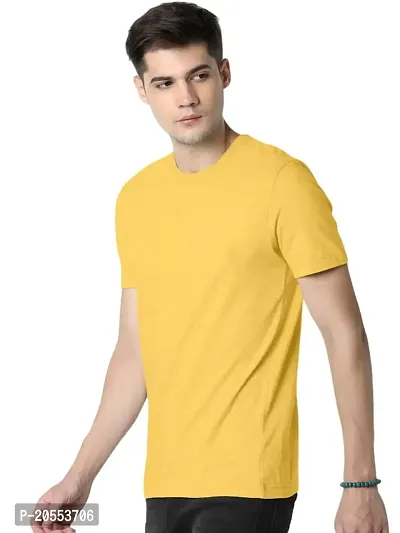 FIONAA TRENDZ Soft Comfortable Round Neck Regular Fit Half Sleeve Plain T-Shirt for Men