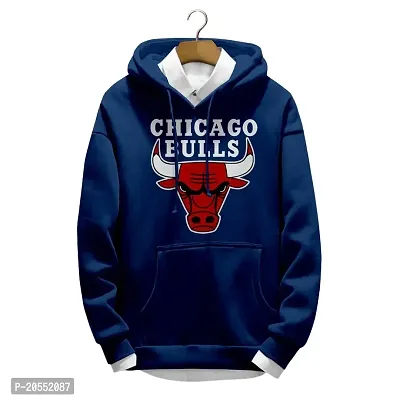 ONE X Bulls Printed Full Sleeve Soft Winter Wear Hoodie for Men ( Shirt Not Included )