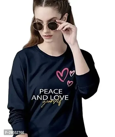 ONE X Soft Comfortable Winter Wear Printed Fleece Fabric Sweatshirt for Women