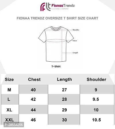 FIONAA TRENDZ Men's Oversized Cotton Blend Half Sleeves Finger Printed T-Shirt (White, XXL)-thumb4