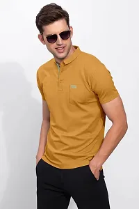 FIONAA TRENDZ Men's Polo Heavy Matty Fabric Pocket On Chest Embrodiery Work On Chest Half Sleeve T-Shirt-thumb2