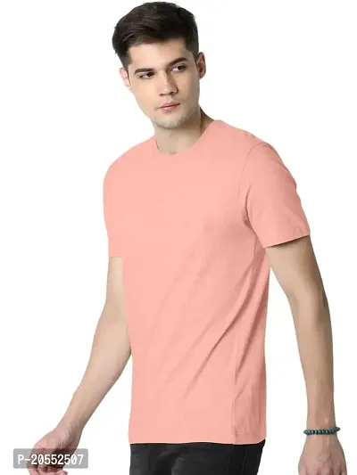 FIONAA TRENDZ Soft Comfortable Round Neck Regular Fit Half Sleeve Plain T-Shirt for Men-thumb0