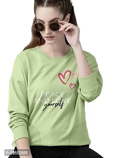 ONE X Soft Comfortable Winter Wear Printed Fleece Fabric Sweatshirt for Women