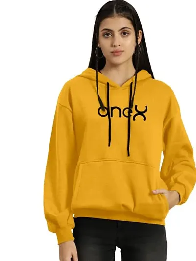 FIONAA TRENDZ Women Soft Fleece Full Sleeves One x Sweatshirt with Hoodies | Winter Wear Hooded Neck Regular Fit Sweatshirt for Women Girls