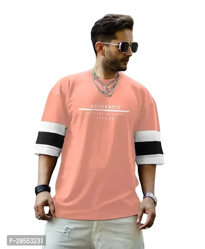 FIONAA TRENDZ Men's Cotton Blend Half Sleeve Printed Oversized T-Shirts | Birthday Gift | Loose Fit T-Shirt for Men  Boys