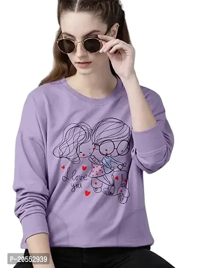 ONE X Soft Comfortable Winter Wear Printed Sweatshirt for Women-thumb0