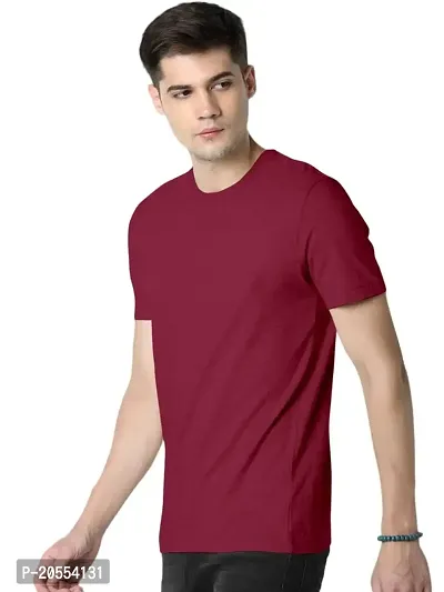 FIONAA TRENDZ Soft Comfortable Round Neck Regular Fit Half Sleeve Plain T-Shirt for Men-thumb0