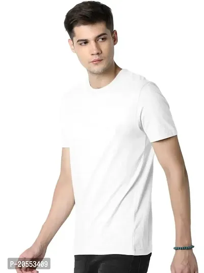 FIONAA TRENDZ Soft Comfortable Round Neck Regular Fit Half Sleeve Plain T-Shirt for Men