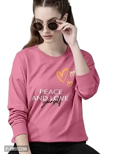 ONE X Soft Comfortable Winter Wear Printed Fleece Fabric Sweatshirt for Women