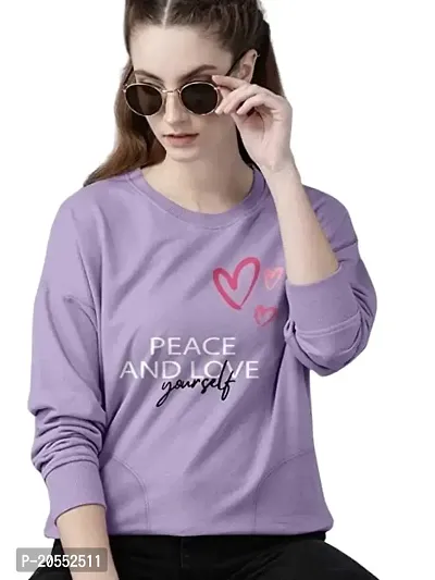 ONE X Soft Comfortable Winter Wear Printed Fleece Fabric Sweatshirt for Women