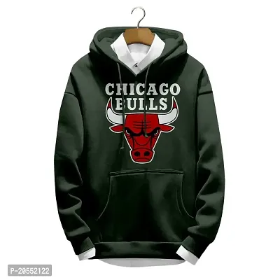 ONE X Bulls Printed Full Sleeve Soft Winter Wear Hoodie for Men ( Shirt Not Included )