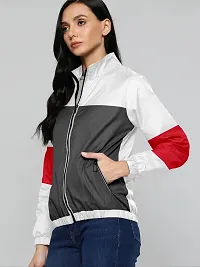 Stylish Polyester Colour blocked Jacket for Women-thumb2