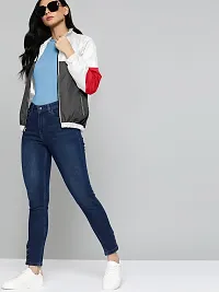 Stylish Polyester Colour blocked Jacket for Women-thumb3